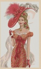 Elegant Lady Red Dress Counted