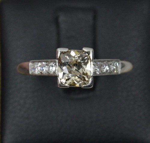 Antique platinum and - and, 1ct