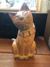 Wooden. White  Cat Ornament.