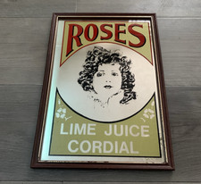 Vinatge Advertsing Mirror ROSES Lime Juice Cordial