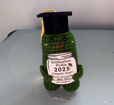 Knitted Graduation 2025 Pickle Plush Toy