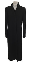 Laura Ashley Women's Coat Size S Black Pockets Lined Maxi Used F1
