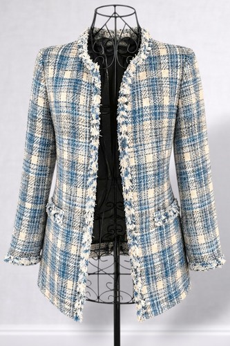 Zara basic blue plaid tweed - zara,