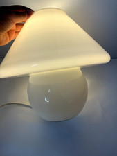 VINTAGE HABITAT GLASS MUSHROOM LAMP WHITE MCM LIGHT DECOR RETRO 70S SPACE