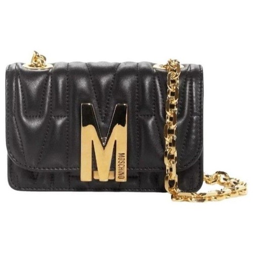 Moschino black quilted leather - black,