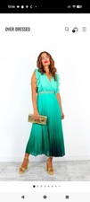 Green Ombre Pleated Maxi Dress