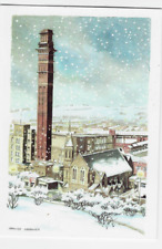 VINTAGE CHRISTMAS CARD: "THE INDIA MILL CHIMNEY" ~ DARWEN ~ by Denise Greaves