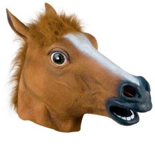 RUBBER HORSE HEAD MASK PANTO