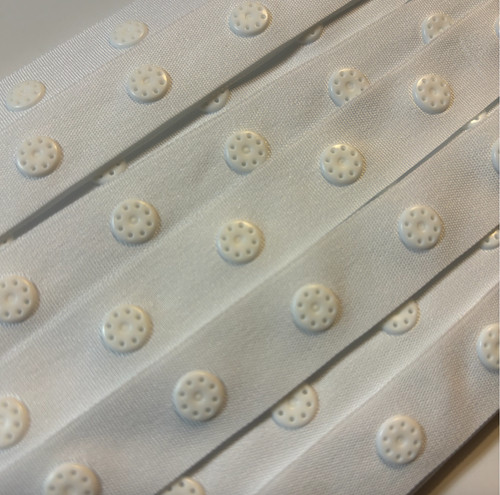 Popper tape white - white, press