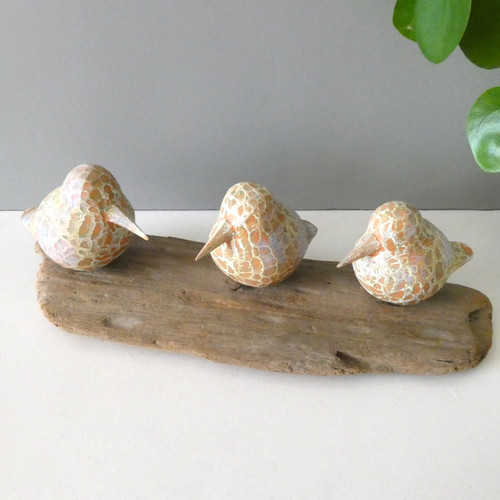 Wooden birds driftwood - wooden,