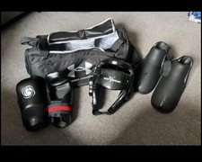 Taekwondo Bundle, Medium Adult, Protective Kit With Bag, Bytomic, Black, VGC