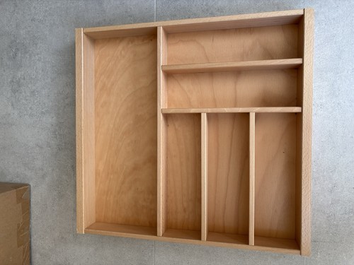 Wooden cutlery tray with - cutlery, 6