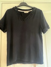 Ladies Black Country Casuals Short Sleeve Top M