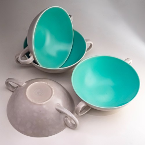 Poole pottery twintone c57 ice - pottery,