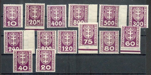 Danzig porto stamp set - danzig, set**