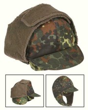 BRAND NEW German army surplus winter hat cap neck cover flecktarn thermal