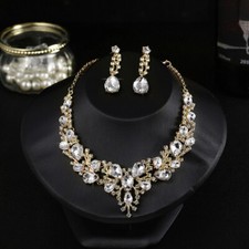 Necklace Earring Jewellery Set Party Prom Formal Wedding Bridal Crystal