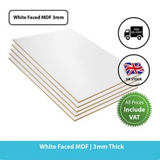 White faced mdf - faced, sheet