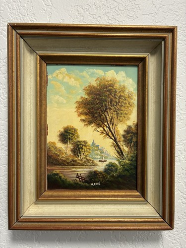 Vintage italian landscape oil - vintage,