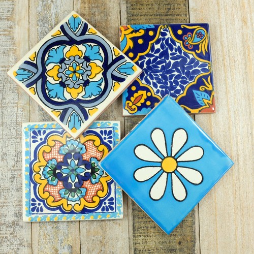 Handmade mexican tile coaster - mexican,
