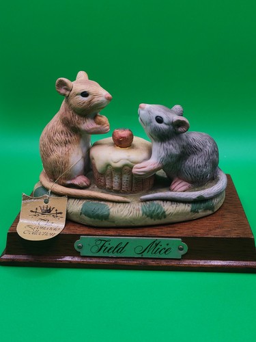 Vintage porcelain field mice - field,