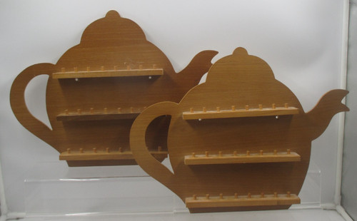 Teapot wooden thimble display - thimble,
