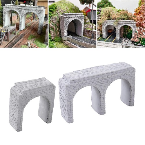 Scale railroad stone tunnel - n,