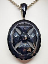 ANTIQUE  VICTORIAN  WHITBY JET