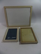 Three VIntage 1970s  Wooden White / Gilt  framed  photo frames  .