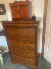 Grange Cherry Wood High Chest Of 7 Drawers