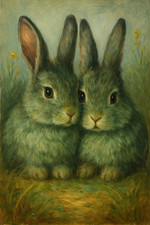 Pair of Rabbits Animal Gift