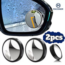 2x Adjustable Blind Spot Mirrors for Car – 360° HD Glass, Stick-On Convex Wide
