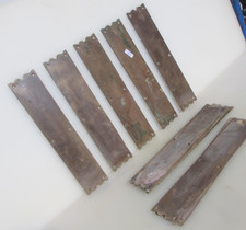 Victorian Bronze Finger Plate Push Door Handle Old Brass Antique - £12each