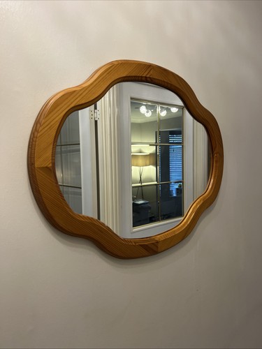 Vintage solid pine wall mirror - vintage,