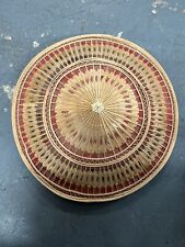Vintage Mid-Century Asian Woven Patterned Pendant Hat/Lampshade Circa 1970s