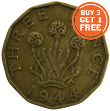 BRASS THREE PENCE GEORGE VI COIN CHOICE OF YEAR 1937 TO 1952