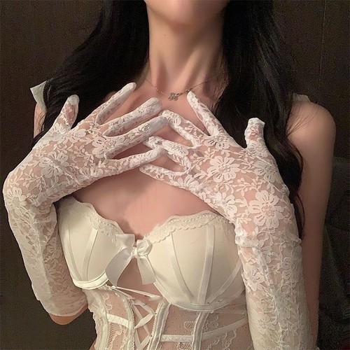 Lace fingerless gloves for - lace,