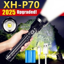 9000000LM LED Flashlight Super Bright Torch XHP70 Rechargeable Lamp High Powered