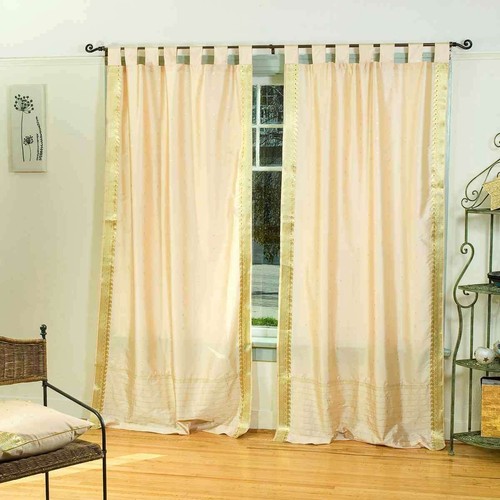 Golden tab top sheer sari - ,