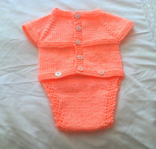 Hand knitted baby romper prem - hand,