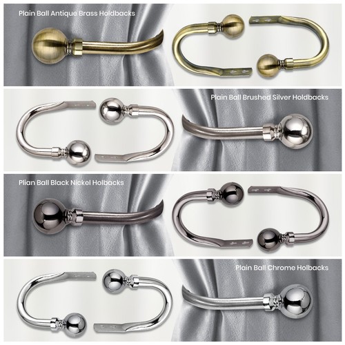 Metal curtain hold backs - metal,