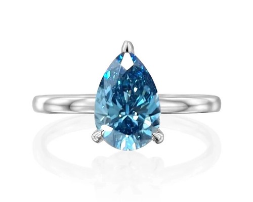 14k white gold - white, pear