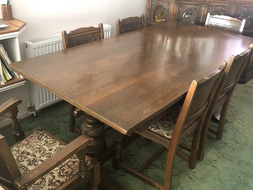 Vintage old charm oak dining - vintage,