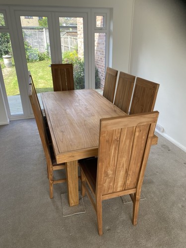 Bespoke oak dining table - table, and