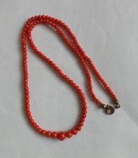 Antique italian red coral bead - red,