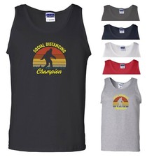 Social Distancing Champion Vest Big Foot Pandemic Funny Joke Gift Men Tank Top
