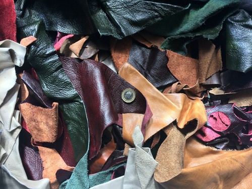 Leather hide offcuts scrap - leather,