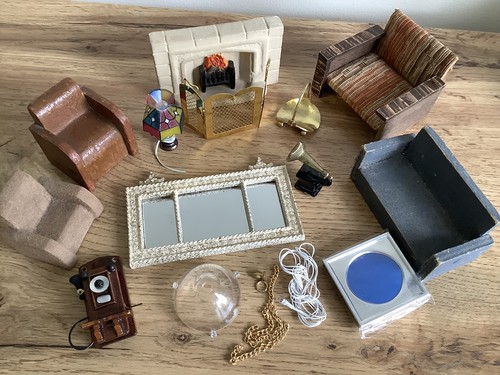 Vintage wooden dolls house - wooden,