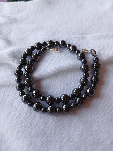 Doll necklace black shiny - necklace,