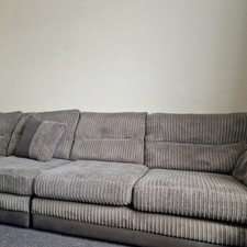 DFS 6 Seater CoFabric Corner Sofa Steel Trim Dark. urgent 